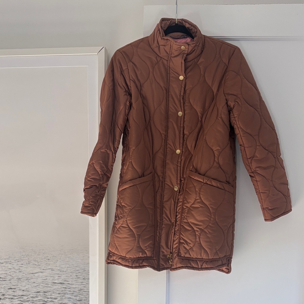 J. Crew Women's Quilted Tan Puffer Jacket